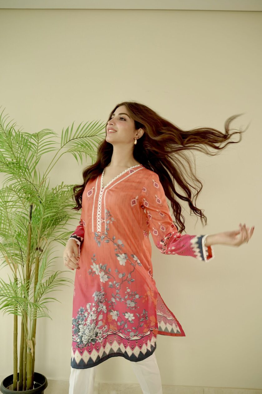 Orange Dusky Rose - Kurti - 1P - Image 3