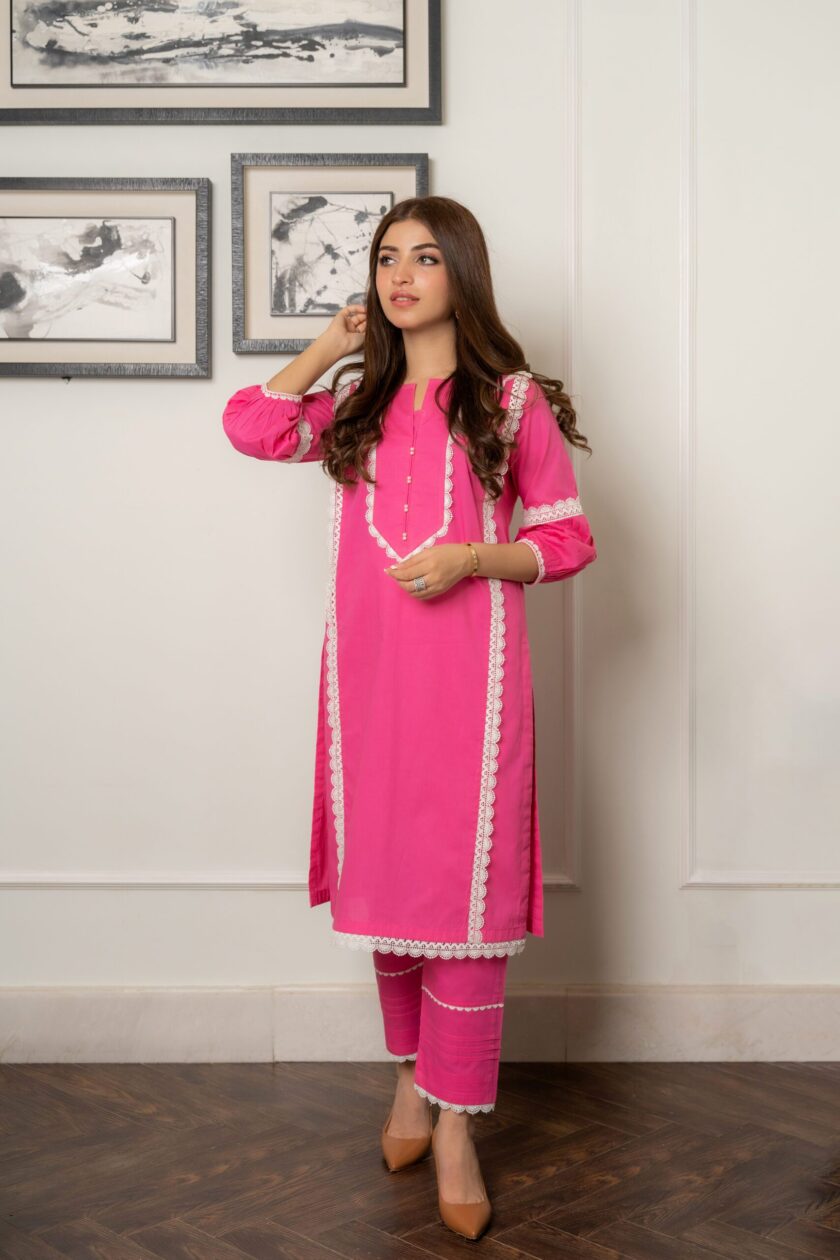 Pink - Daily Wear Pret - 2P - Image 2