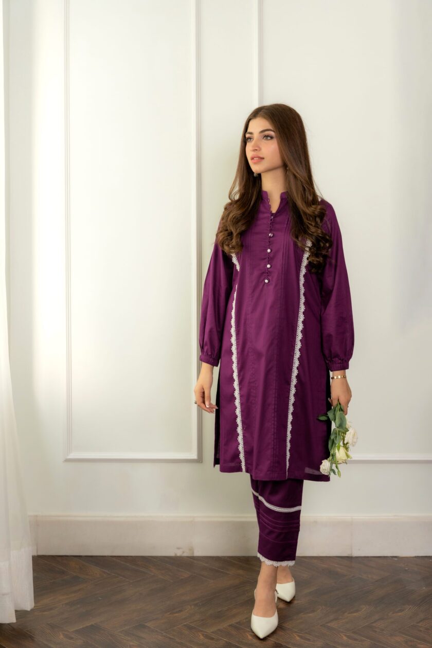 Purple - Daily Wear Pret - 2P