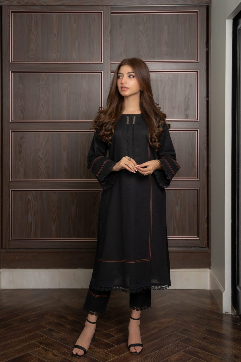 Black - Daily Wear Pret - 2P - Image 2